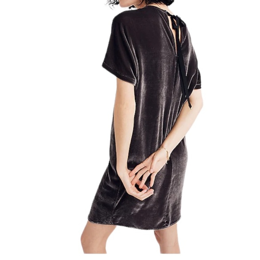 Madewell Velvet Bow-Back Tee Dress Size XXS